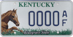 Bluegrass State "Horse" Kentucky license plate